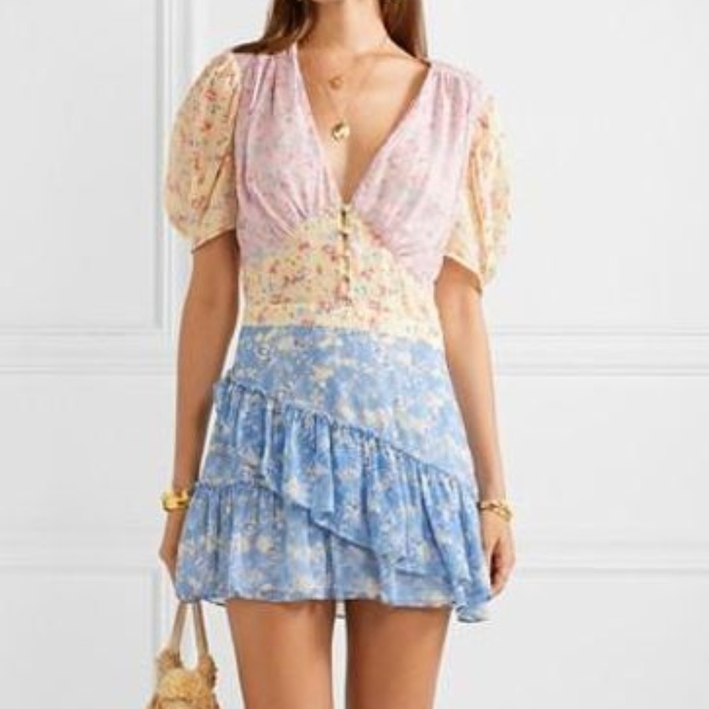 Bea Ruffled Floral-Print Mini Love Shack Fancy